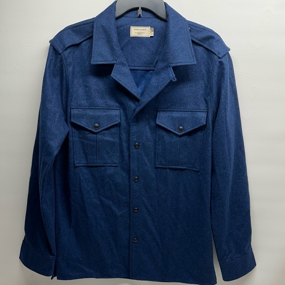 MAISON KITSUNE MENS SHIRT JACKET 100%virgin wool size 42